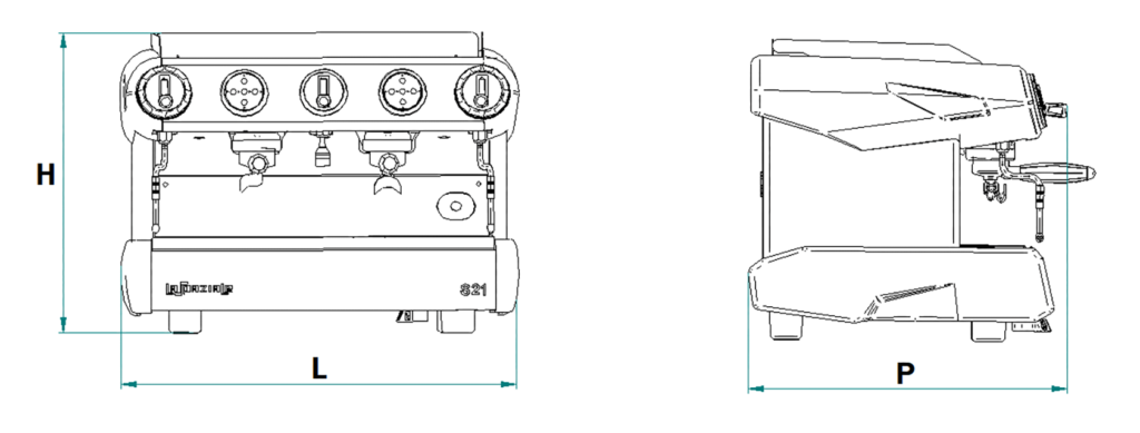 La Spaziale S21 Espresso Machine - High Capacity, Lever Steam Wands, Commercial Coffee Machine