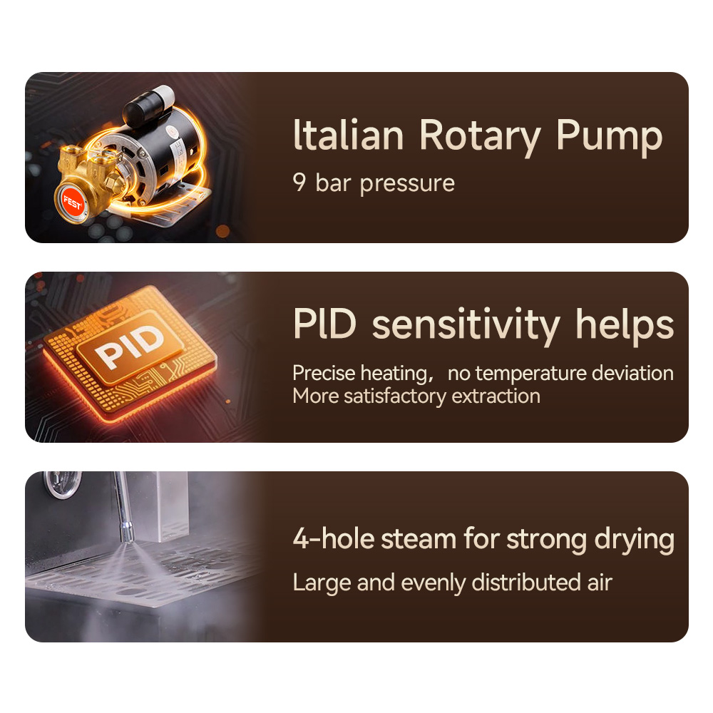 Commercial Intelligent Semi-Automatic Espresso Coffee Machine – Dual Boiler Stainless Steel, 9 Bar Pressure