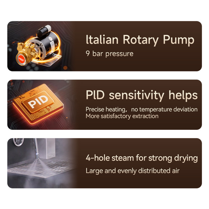 Commercial Intelligent Semi-Automatic Espresso Coffee Machine – Dual Boiler Stainless Steel, 9 Bar Pressure