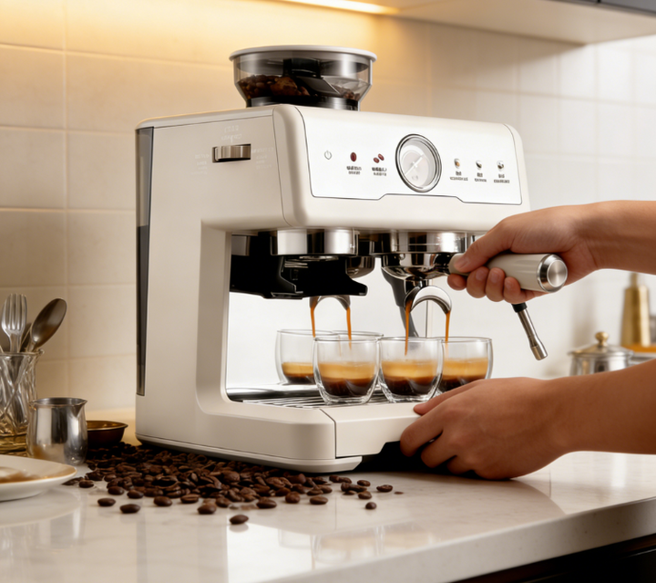 Home Kitchen Dual Boiler Espresso Coffee Machine with Precise Temperature Control