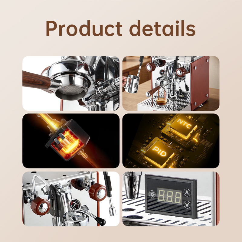 Commercial Single-Group Semi-Automatic Espresso Machine with Stainless Steel Body for Café Use