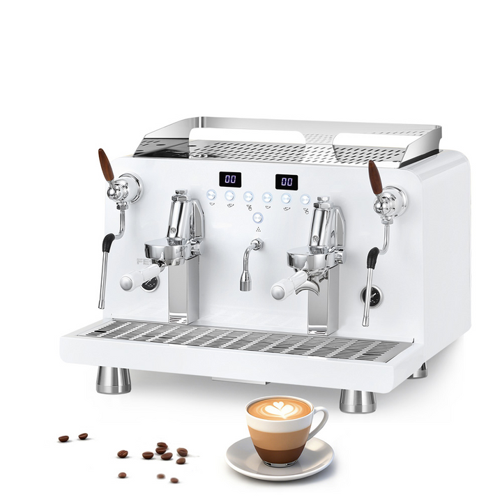 Commercial Intelligent Semi-Automatic Espresso Coffee Machine – Dual Boiler Stainless Steel, 9 Bar Pressure