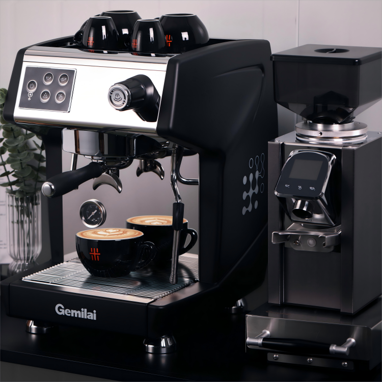Commercial Semi-Automatic Espresso Machine with Multi-Boiler System for Home & Café Use