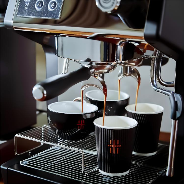 Commercial Semi-Automatic Espresso Machine with Multi-Boiler System for Home & Café Use