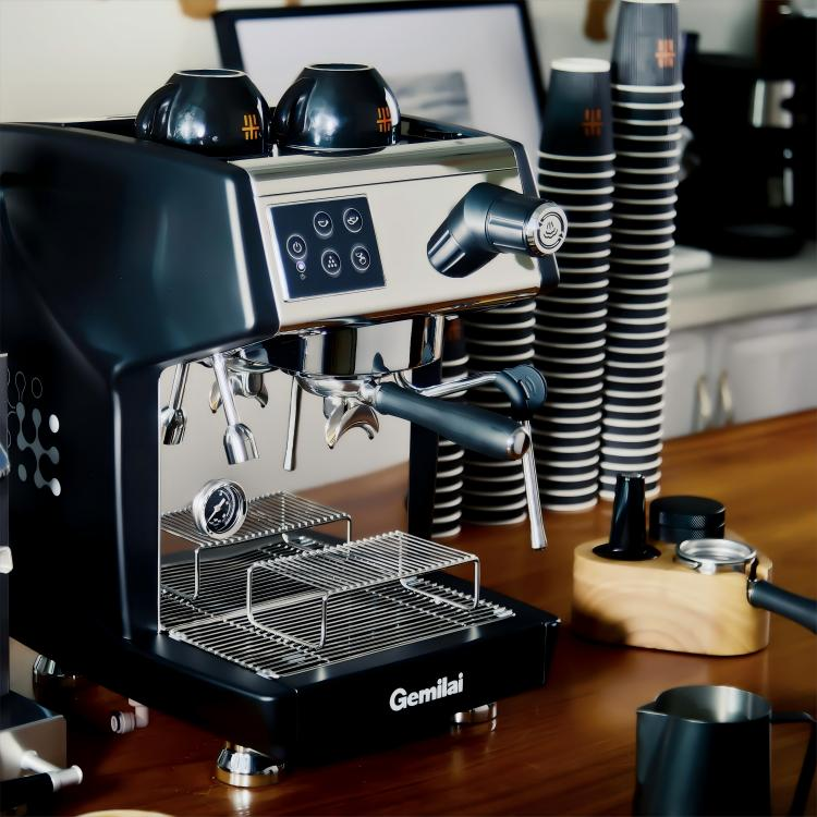 Commercial Semi-Automatic Espresso Machine with Multi-Boiler System for Home & Café Use
