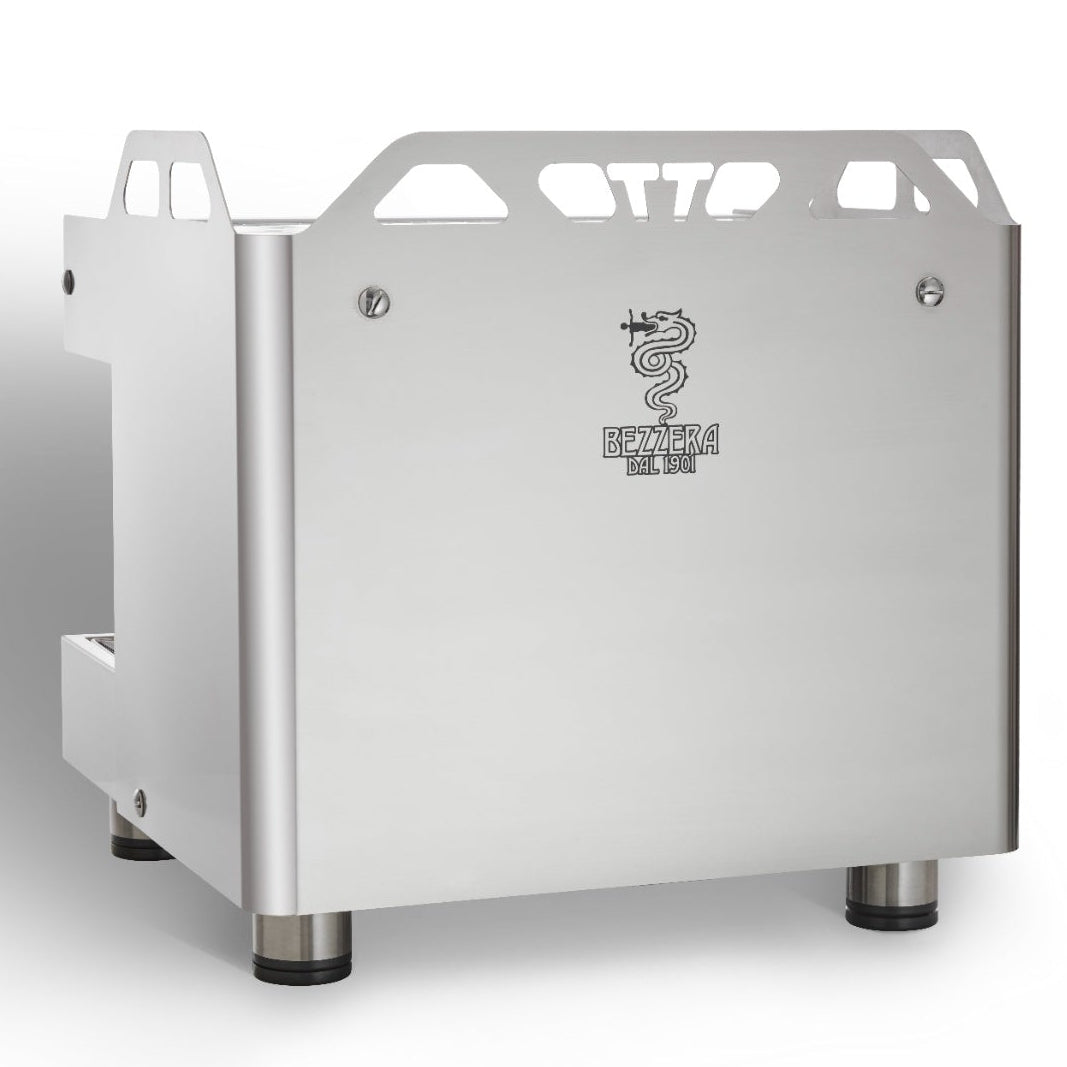 Bezzera Otto 2 group compact commercial espresso machine, stainless steel, rear view, SKU OTTOCDE2IS4